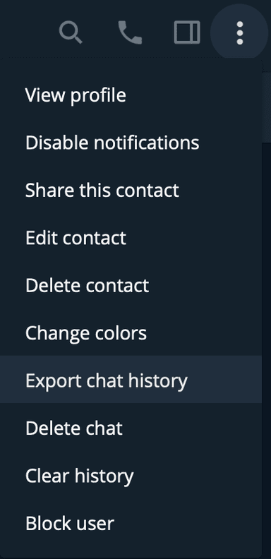 Telegram export chat history