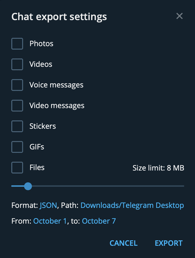 Telegram export chat history 2